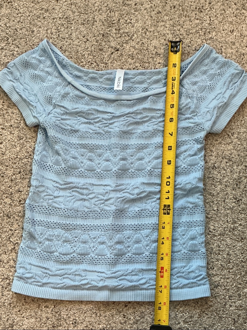 New Nikibiki Textured Seamless Short Sleeve Top ~ Serene Blue - Picture 6 of 8